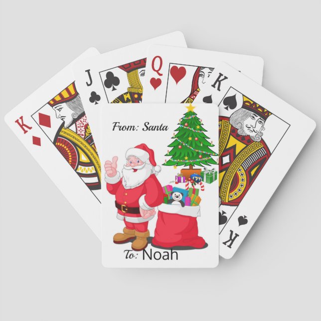 Från Santa till Child's Namn Classic Deck Casinokort (Baksidan)