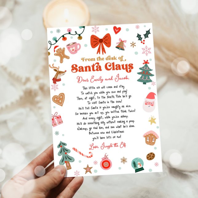 Från Santas skrivbord Jul Tomte Brev Inbjudningar (Skapare uppladdad)