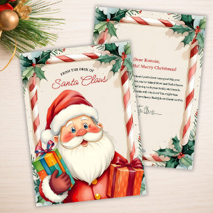 Från Santas skrivbord Julbrev till barn Julkort