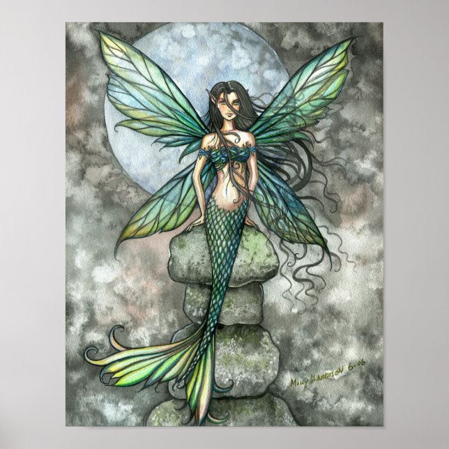 Från Sea till Himlar Sjöjungfru Fairy Art Poster S (Framsidan)