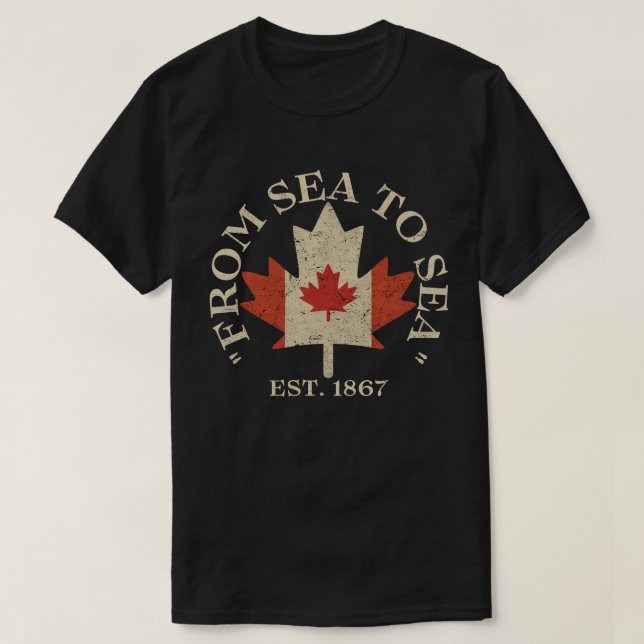 Från Sea to Sea Canada est. 1867 T Shirt (Design framsida)
