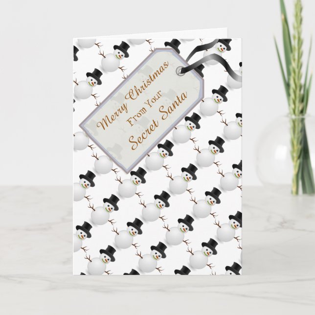 Från Secret Santa - God jul Snögubbar Helgkort (Framsida)
