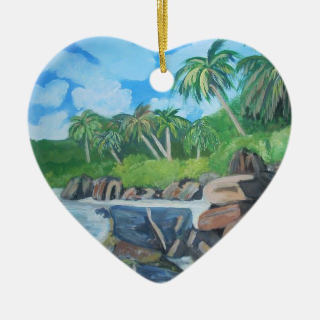 Från Seychellerna prydnad för ö Julgransprydnad Keramik (Framsidan)