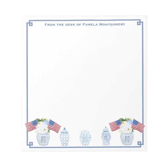 Från skrivbordet | All-American Chinoiserie Chic Anteckningsblock (Framsida)