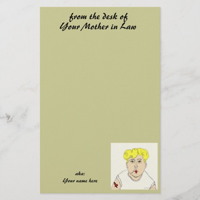 från skrivbordet av, din Svärmor Brevpapper (Framsida)