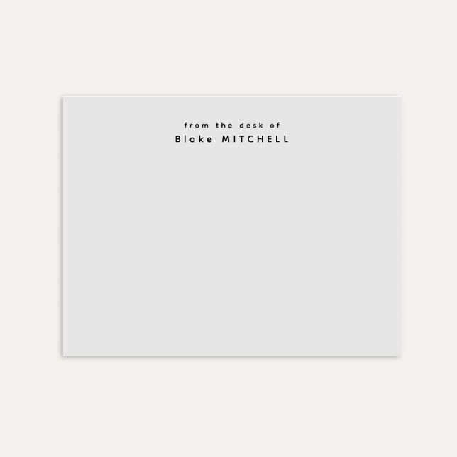 Från skrivbordet av enkelt monogram Grått Post-it Block (Skapare uppladdad)