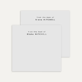 Från skrivbordet av enkelt monogram Grått Post-it Block