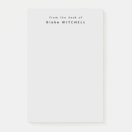 Från skrivbordet av enkelt monogram Grått Post-it Block