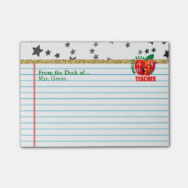 Från skrivbordet av personligen för lärarenamn | post-it block