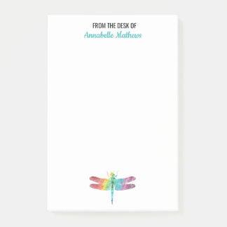 Från skrivbordet av regnbågevattenfärgsländan post-it block