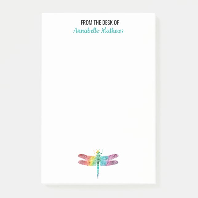 Från skrivbordet av regnbågevattenfärgsländan post-it block (Framsida)