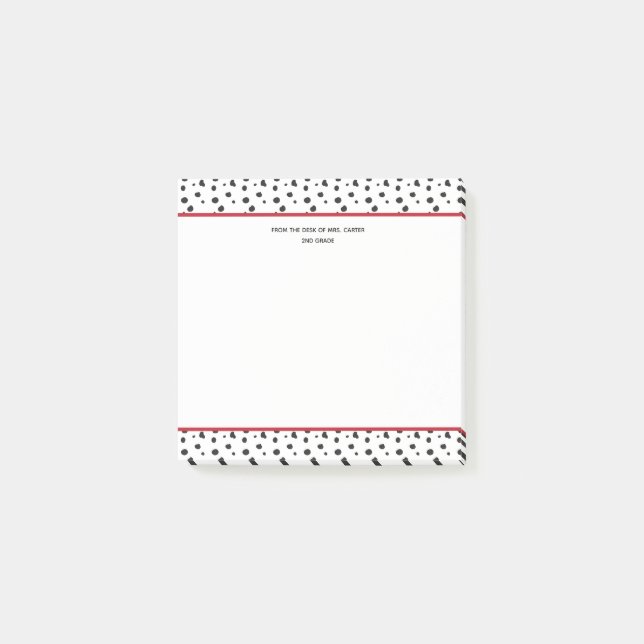 Från skrivbordet | Dalmatien School Mascot Post-it Block (Framsida)