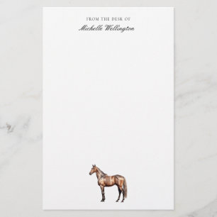 Från skrivbordet   Elegant Horse Equestrian Namn Brevpapper
