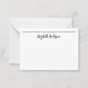 Från skrivbordet för Elegant Script Namn Anteckningskort