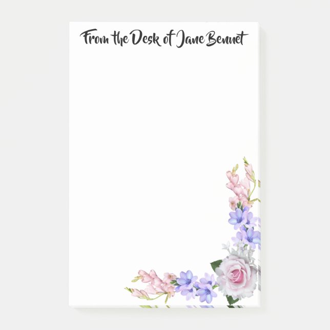 Från skrivbordet för personliga Rosa ros Post-it-a Post-it Block (Framsida)