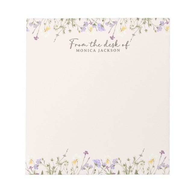 Från skrivbordet för rustiska vilda blommor anteckningsblock (Framsida)