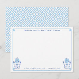 Från skrivbordet | Ginger Burk Blue Bow Grekiska N Anteckningskort