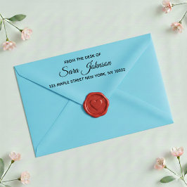 Från skrivbordet hos anpassad adressstämpel självfärgande stämpel