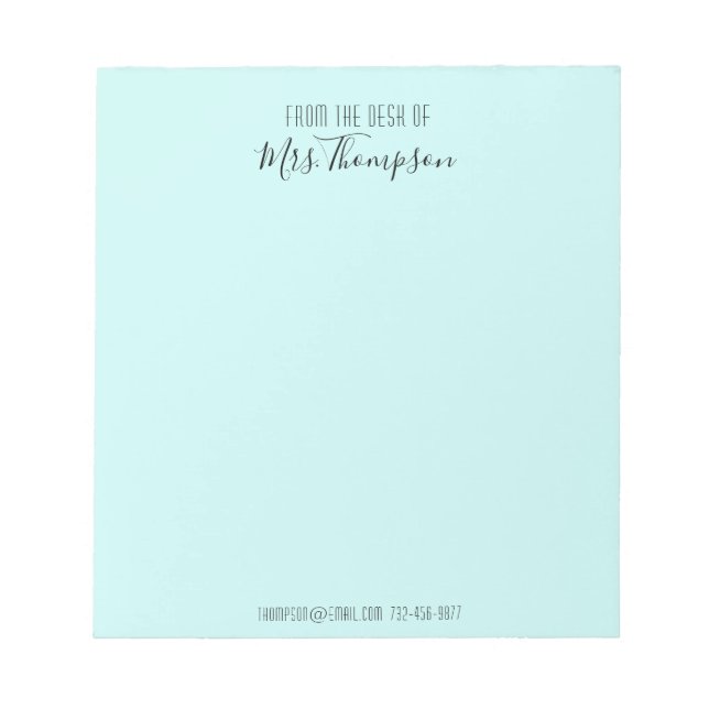 Från skrivbordet i det moderna Namn-skriptet Anteckningsblock (Framsida)