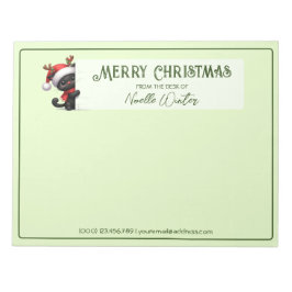 Från skrivbordet i - God jul Cat-Anteckningsblocke Anteckningsblock