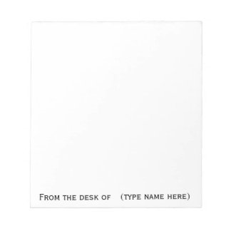 "Från skrivbordet i"-memorandummet Anteckningsblock