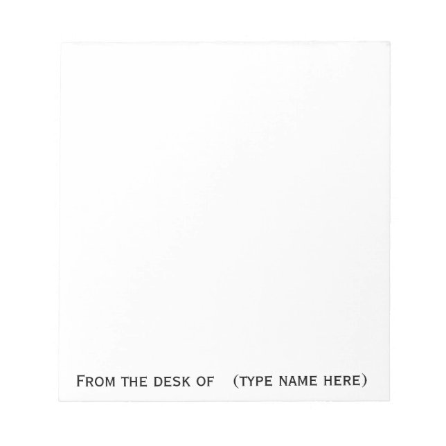 "Från skrivbordet i"-memorandummet Anteckningsblock (Framsida)