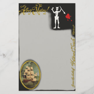 Från skrivbordet i Pirat Edward Teach Stationery Brevpapper
