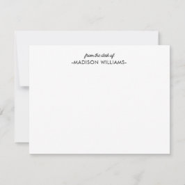 Från skrivbordet i Simple Modern Black Script Note Anteckningskort