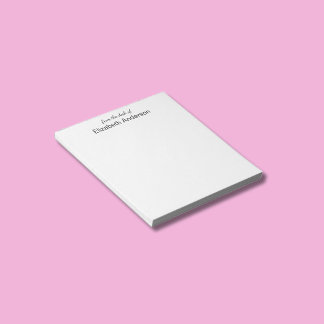 Från skrivbordet i White and Black Namn Anteckningsblock