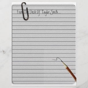 Från skrivbordet? Linjerad Papper mall