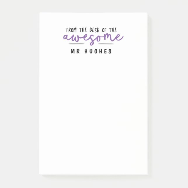 Från skrivbordet med en lysande roligt-lärarpresen post-it block (Framsida)