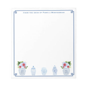 Från skrivbordet   Rött vitt blått kinesisk Chic Anteckningsblock