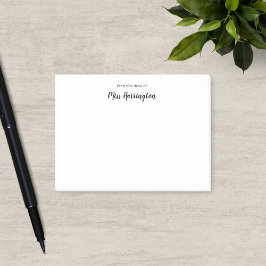 Från skrivmaskinskript Namn på skrivbordet Post-it Block