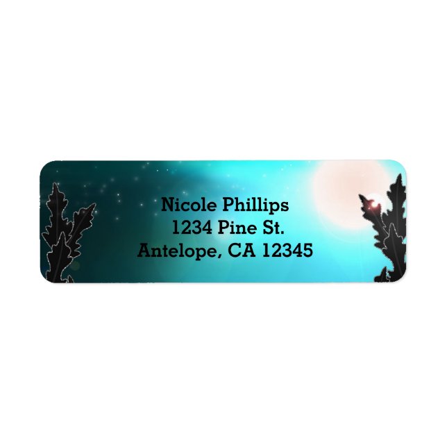 Från skymning till gryning Blå nattadressetiketter Returadress Etikett (Framsidan)
