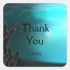 Från skymning till gryning Blå Party Favor Klister Fyrkantigt Klistermärke