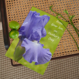 Från Son Lila Iris Blommigt Mors dag Kort