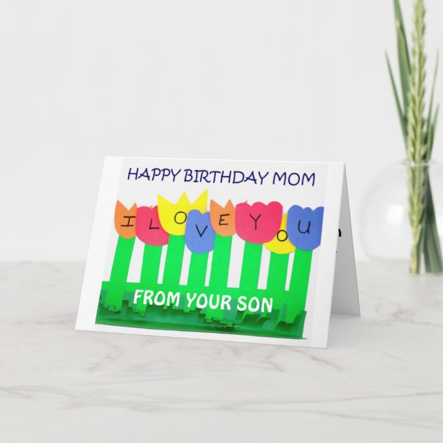 FRÅN SON TILL MAMMA PÅ BIRTHDAY KORT (Framsida)