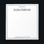 Från svartvit-minimalistisk skrivbord anteckningsblock<br><div class="desc">Det här från anteckningsblockets skrivbord har svart visning högst upp. Det finns stor svart visning för mottagarens namn överst. Det finns mindre svart text i grund för kontaktinformation,  t.ex. ett e-postnummer till adress och ett mobilt nummer. Gräns är en svart kvadrat.</div>