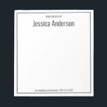 Från svartvit-minimalistisk skrivbord anteckningsblock<br><div class="desc">Det här från anteckningsblockets skrivbord har svart visning högst upp. Det finns stor svart visning för mottagarens namn överst. Det finns mindre svart text i grund för kontaktinformation,  t.ex. ett e-postnummer till adress och ett mobilt nummer. Gräns är en svart kvadrat.</div>