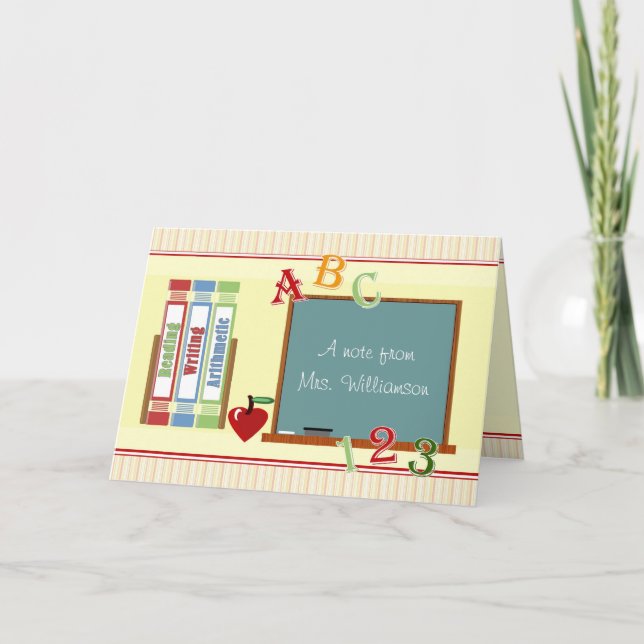 Från Teacher Personlig ChalkBoard NoteCard Anteckningskort (Framsida)
