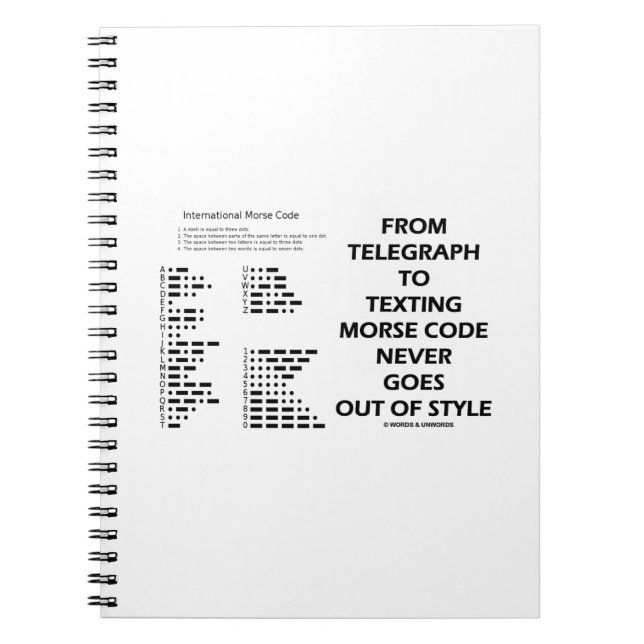 Från Telegraph till sms-koden Aldrig Stil Anteckningsbok Med Spiral (Framsidan)