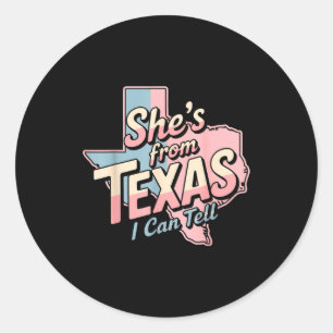 Från texas kan säga retro vintage texas flicka runt klistermärke
