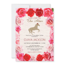 Från till Altar Röd ros Inbjudningskort för möhipp