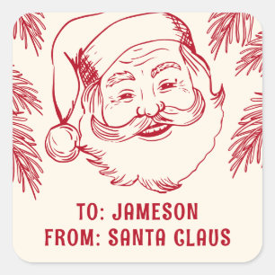 Från Tomte Doodle Jul Fyrkantigt Klistermärke