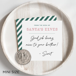 Från tomtens alfers skrivbord Mini jul Anteckningskort