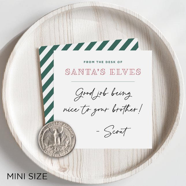 Från tomtens alfers skrivbord Mini jul Anteckningskort (Skapare uppladdad)