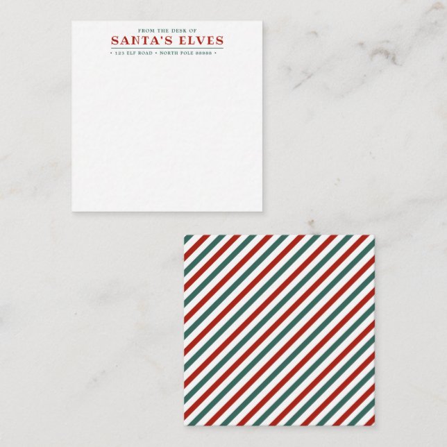 Från tomtens alvers skrivbord Mini anteckningskort (Fram/baksida)