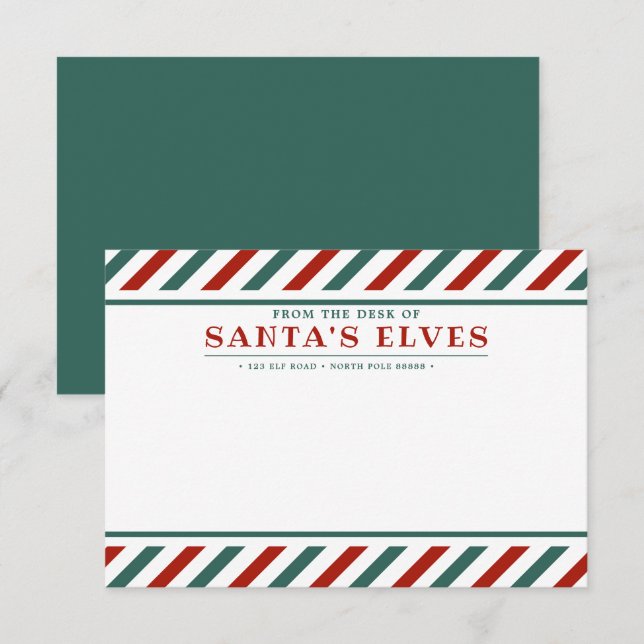 Från tomtens alvers skrivbord Tom blank notkortsar Anteckningskort (Fram/baksida)