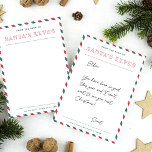 Från tomtens skål, tomtens tomhet, tom jul anteckningskort<br><div class="desc">Använda den här vackra julklappen till en anteckning från ditt barns sida. Officiellen kan se festive red och grönt som "från tomtens älvar" längst upp, med Nordpolen som skickar adress längs grund och ett rött vykort och grönt gräns. Lägg till en handskriven anteckning - men var noga med att dölja...</div>
