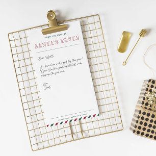 Från tomtens skål, tomtens tomhet, tom jul brevpapper